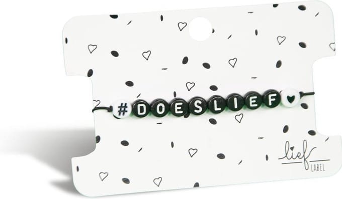 Armbandje zwart #Doeslief