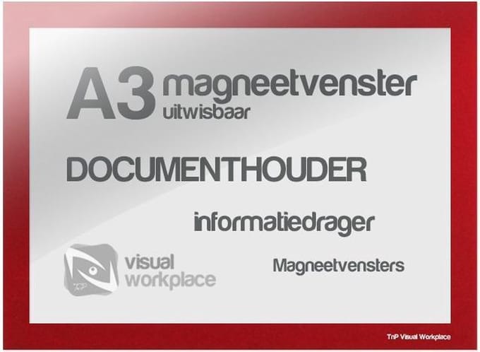 Magneetvenster A3 (uitwisbaar) - Rood