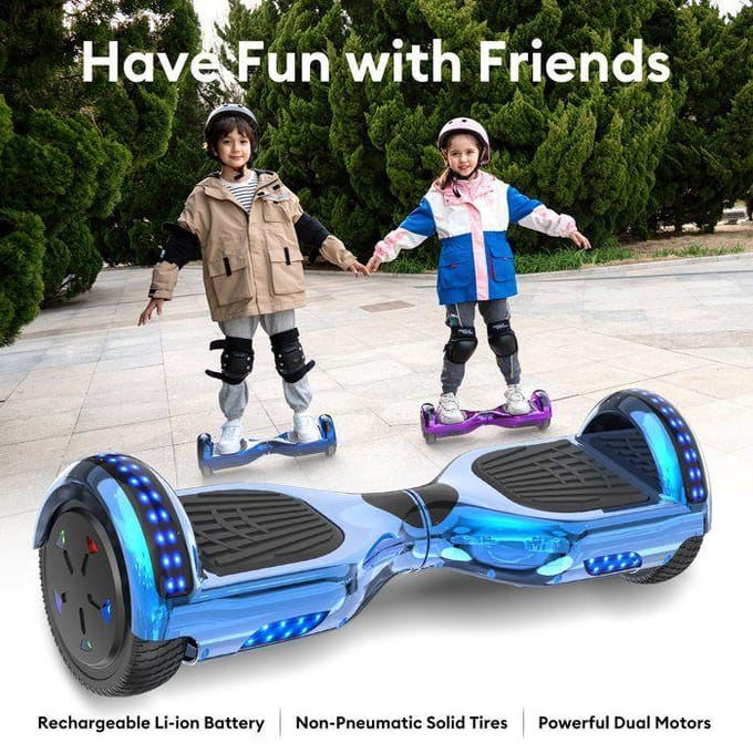 RCB Hoverboard 6,5 inch – Bluetooth en LED – ideaal cadeau kinderen – blauw