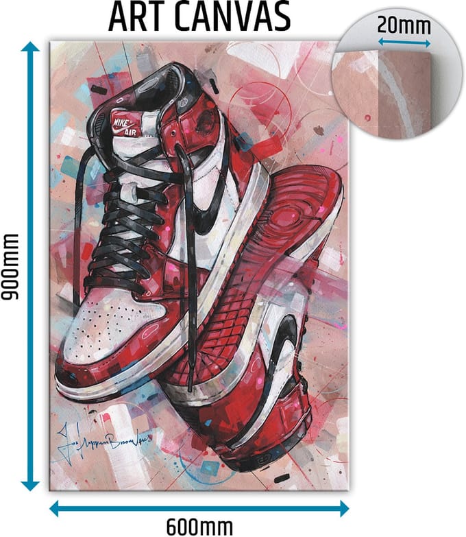 Sneaker canvas upside down Chicago 60x90 cm