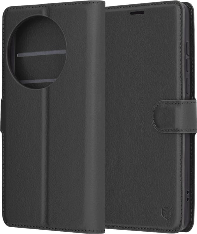 Hoesje geschikt voor OnePlus 13 - Techsuit Leather Folio Book Wallet Case - Zwart