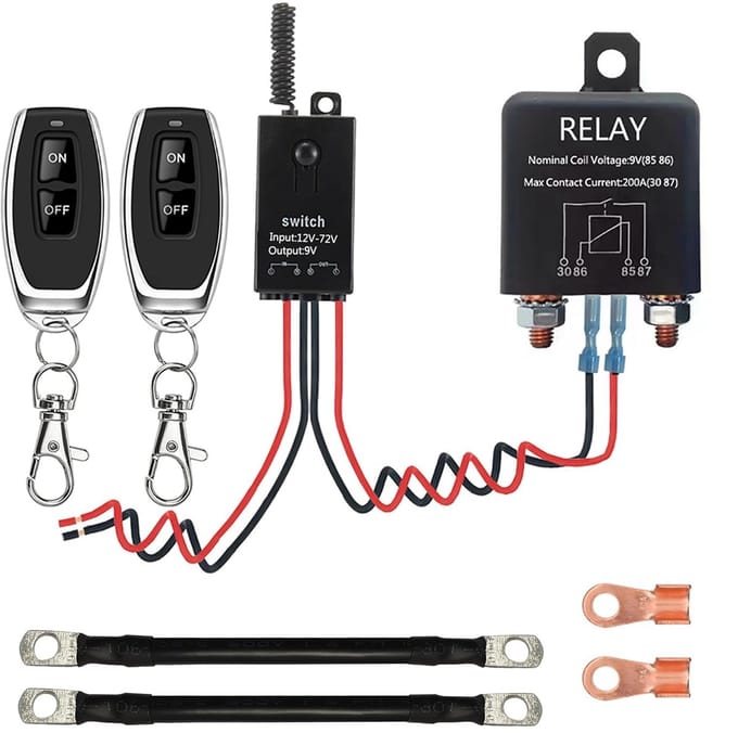 Draadloze Accu Schakelaar Afstandsbediening 200A - DC 12V-72V - Voor Auto, Boot en Zware Apparatuur