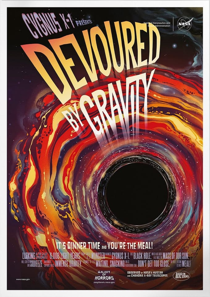 Devoured By Gravity | Space, Astronomie & Ruimtevaart Poster | A3: 30x40 cm