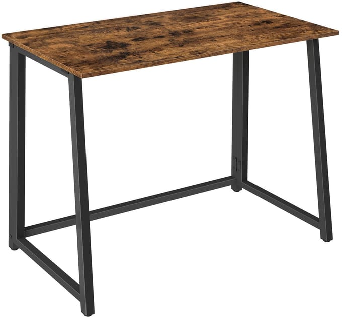 Opklapbaar bureau MAX 1.0 – Rustiek houtlook – Zwarte poten – Compact design