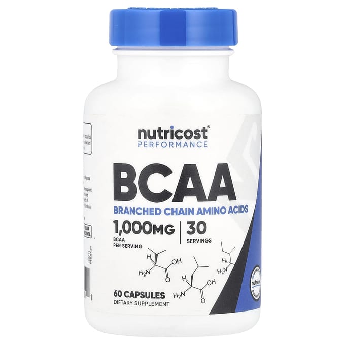 Nutricost, BCAA, 1 000 mg, 60 capsules (500 mg par gélule)