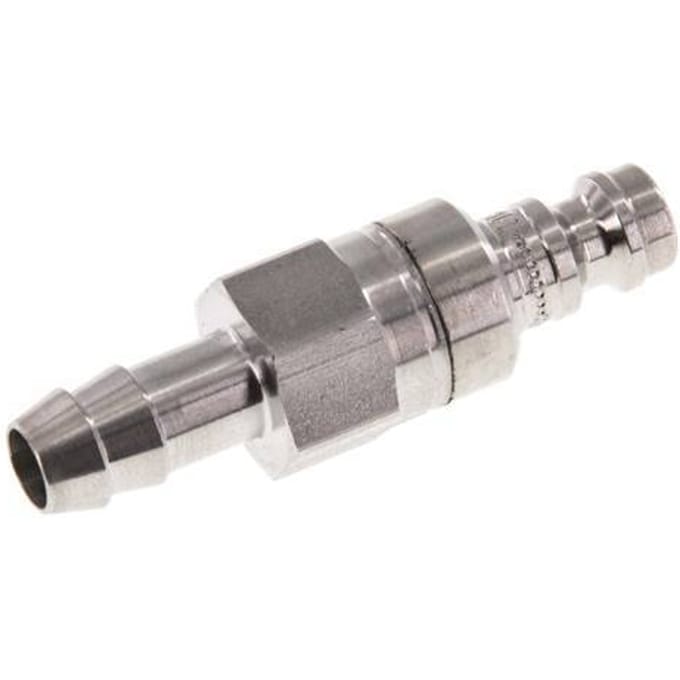 RVS 316L DN 5 Luchtkoppeling Insteeknippel 8 mm Slangpilaar Double Shut-Off