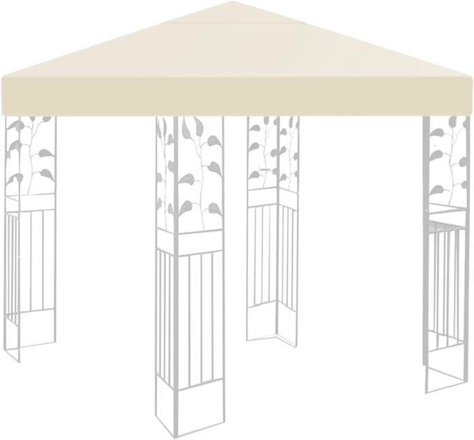 Vervangend dak paviljoen - waterdicht en stabiel - 3 x 3 m - beige - 160 g/m²