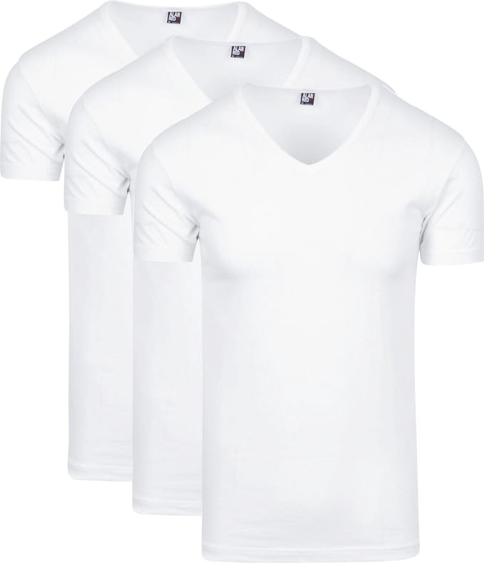 Alan Red Oklahoma T-shirt Stretch Wit (3pack) - Maat S - Heren - Basic T-shirt
