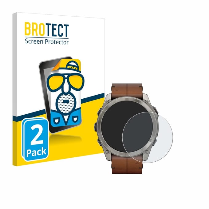 BROTECT - Screenprotector voor Garmin Fenix 8 / 8 Pro / 9 (51 mm) - Folie Beschermfolie matte 2 Stuks