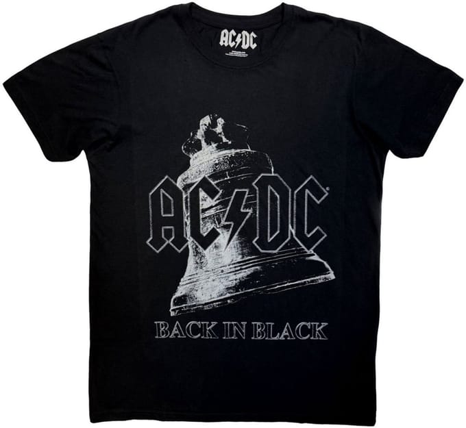 AC/DC - Back In Black Bell Heren Tshirt - M - Zwart