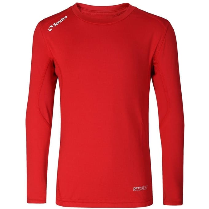Sondico Kinderen/Kids Core Ademend Lange Mouw Basislaag Top (Rood)
