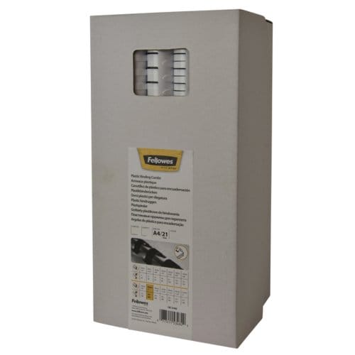 Bindrug fellowes 12mm 21rings a4 wit 100 stuks