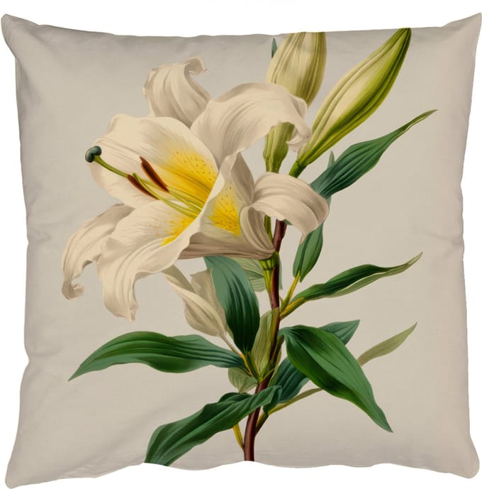 Sierkussens - Kussentjes Woonkamer - 40x40 cm - Lelie - Elegant - Botanisch - Beige