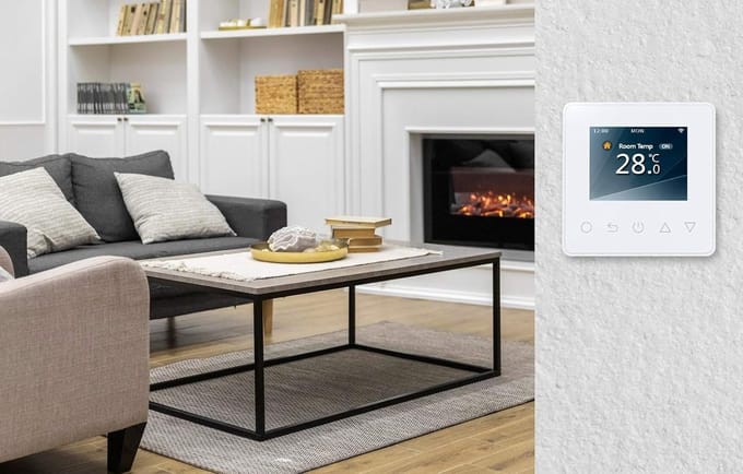 Digitale Thermostaat - Kamerthermostaat Vloerverwarming - Energie Besparen - App Bediening - 16A - Wit