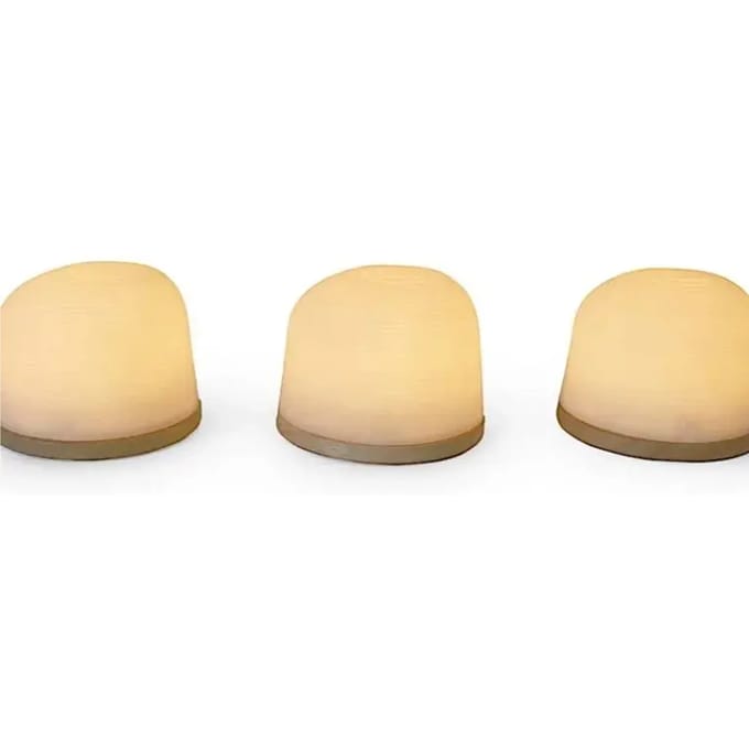 Atelier Pierre Fondant tafellamp small set van 3 H7.5cm D9.6cm eik