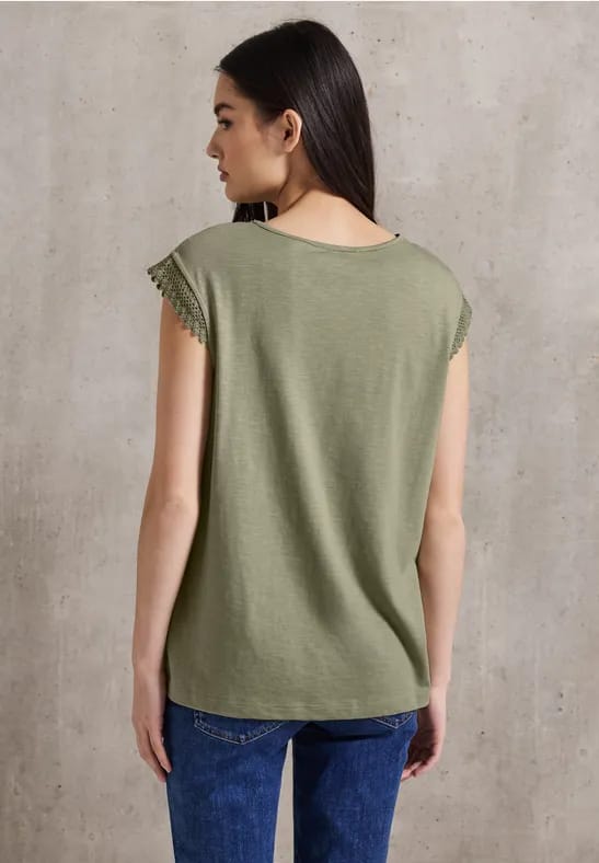 Shirt met gehaakte details