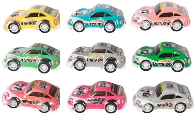 Toi-Toys Turbo Racers Mini Rally Pull Back Cars 9pcs.