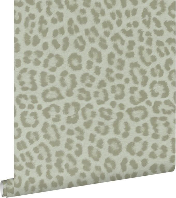 ESTAhome behang panterprint vergrijsd groen - 53 cm x 10.05 m - 139966