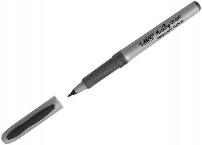 BIC CD Marker Zwart - Permanent, Grip, 2mm Punt