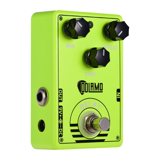 Dolamo D-14 Delay Gitaar Effectpedaal Delaypedaal met Mix-, Repeat- en Tijdsregelaars True Bypass groen