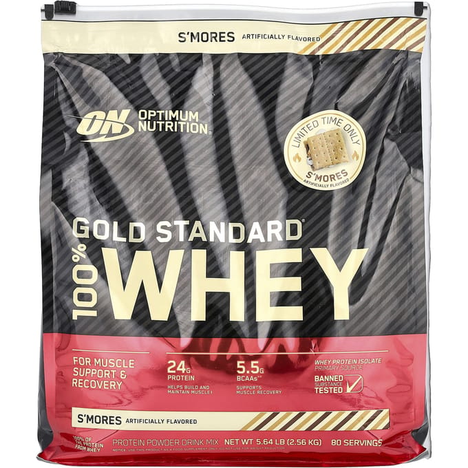Gold Standard® 100% Whey, S'mores, 2,56 kg (5.64 pond)