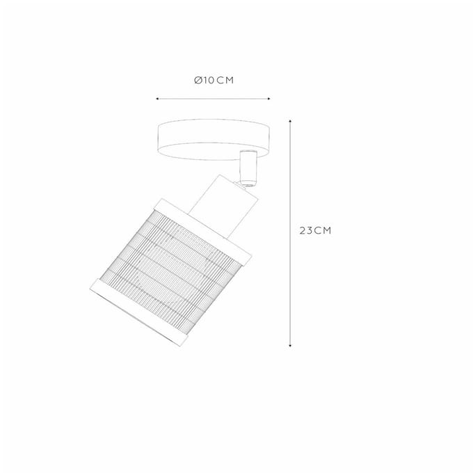 Lucide TAGALOG - Plafondspot (Plafondlamp) - Ø 10 cm - 1xE27 - Zwart - Japandi