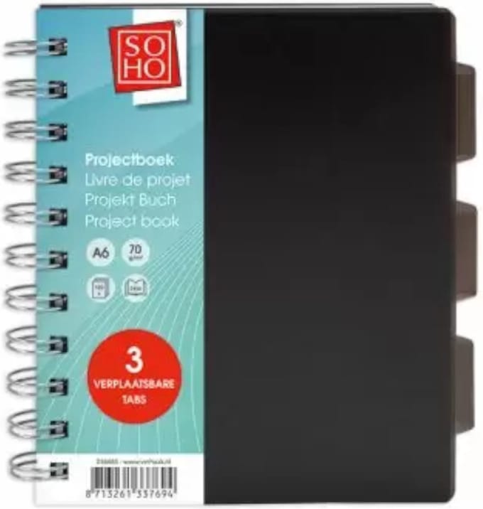Projectboek Mini - A6 - Zwart