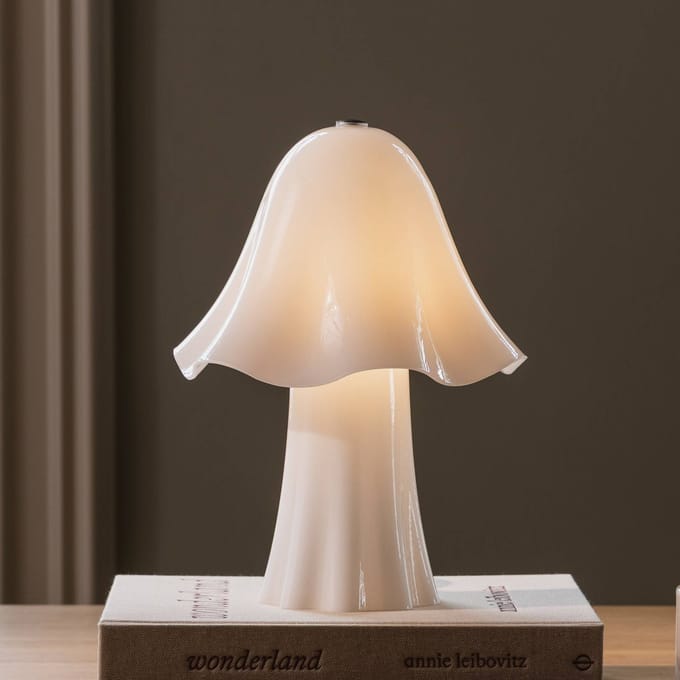 Globen Lighting tafellamp Bello wit, hoogte 30 cm, glas/metaal