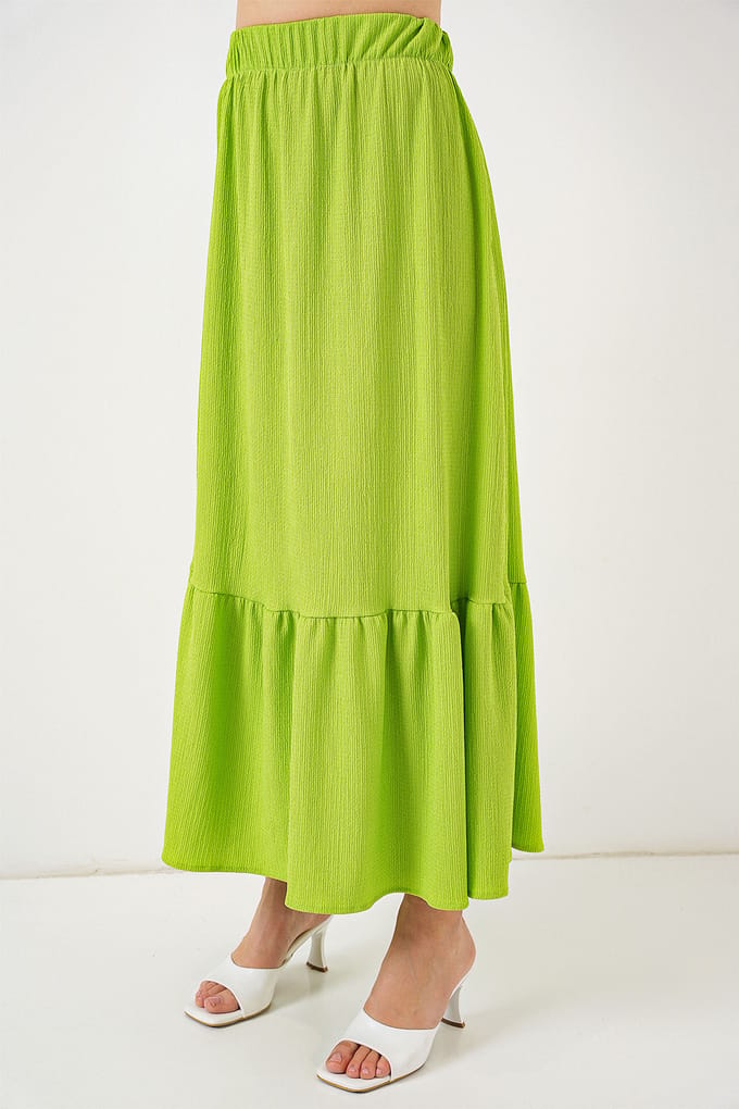 Gestructureerde Maxi Breisrok met Elastische Taille