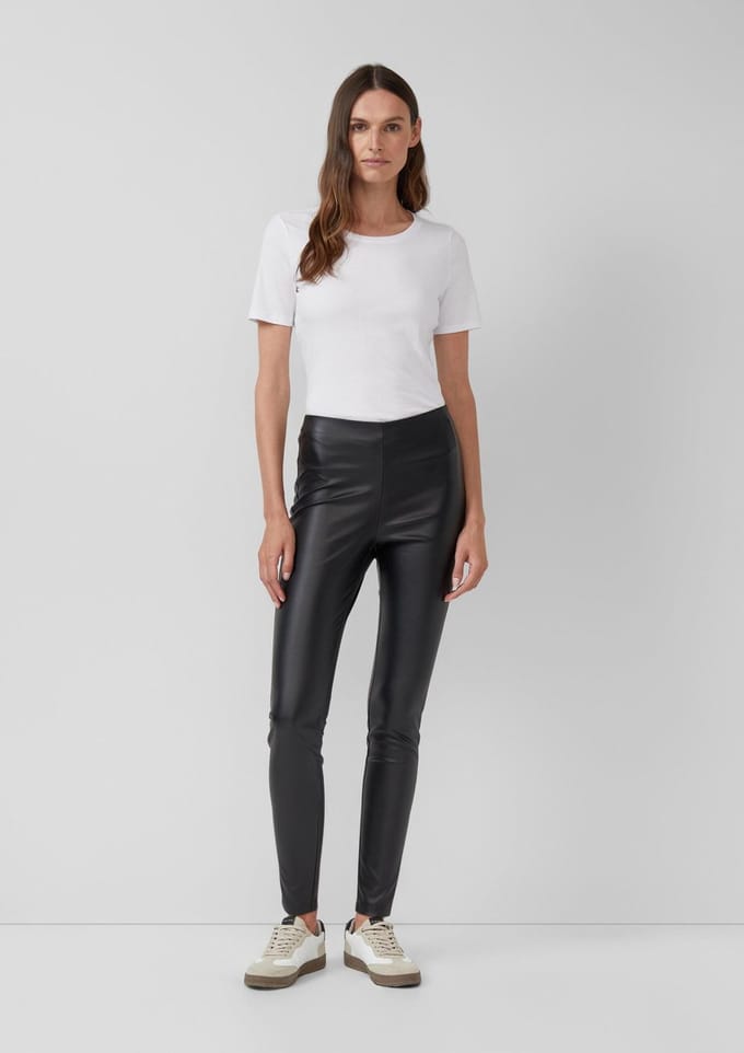 Dunne en stretchy nepleer legging met slim fit voor dames s.Oliver