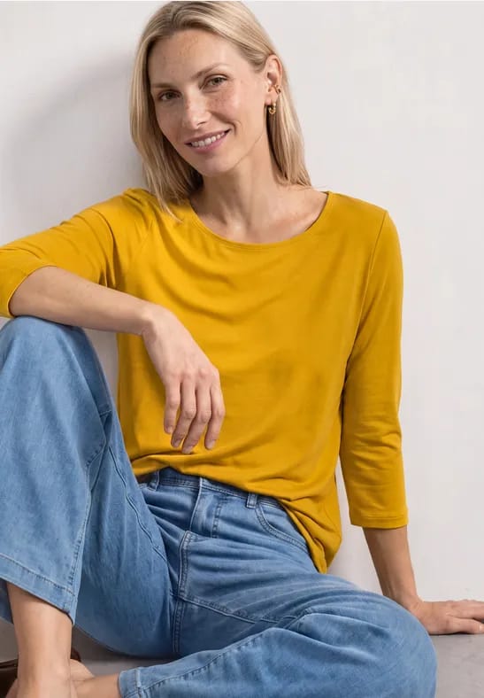 Shirt met 3/4-mouwen en een boothals