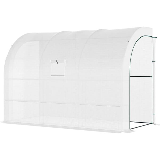 4goodz Outsunny kas, tuinkas met plastic bekleding, uv-bestendig, 3 lagen,