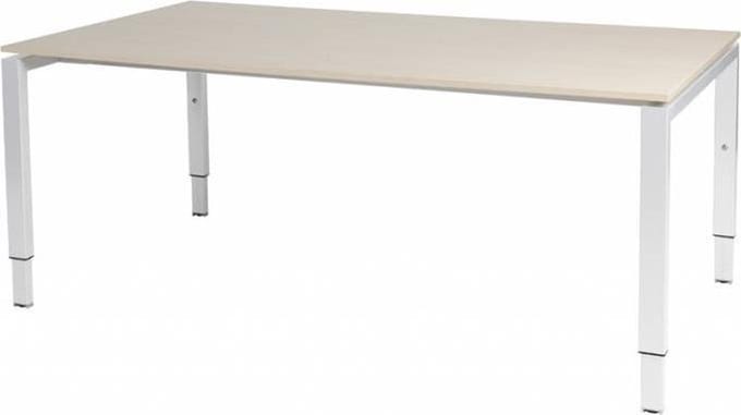 Vergadertafel Domino - 180x100 Eiken - wit frame