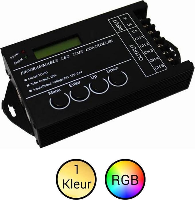 TC420 LED Tijd Controller 5 kanalen dimmer en controller