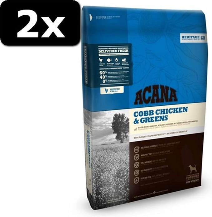 2x ACANA HERITAGE ADULT DOG 11,4KG