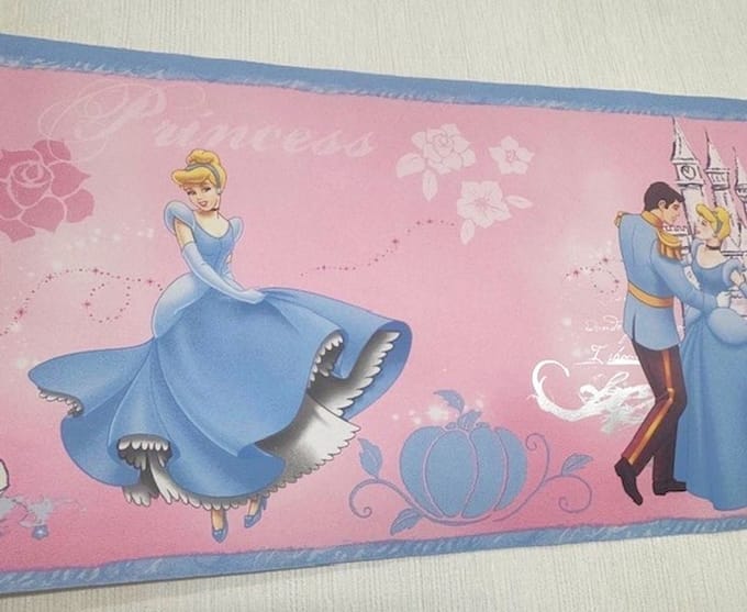 Cinderella behangrand prins en prinsessen border