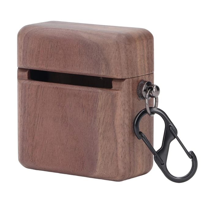 Bluetooth Oordopjes Case Cover Houten Case Microfiber Voering Handgemaakt Valbestendig Draadloos gray