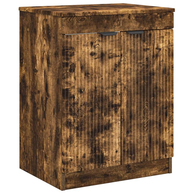 vidaXL - Badkamerkast - Gerookt - eiken - 54 - x - 41 - x - 70 - cm - Bewerkt - hout