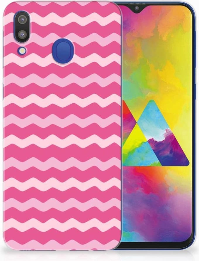 Samsung Galaxy M20 (Power) TPU bumper Waves Pink
