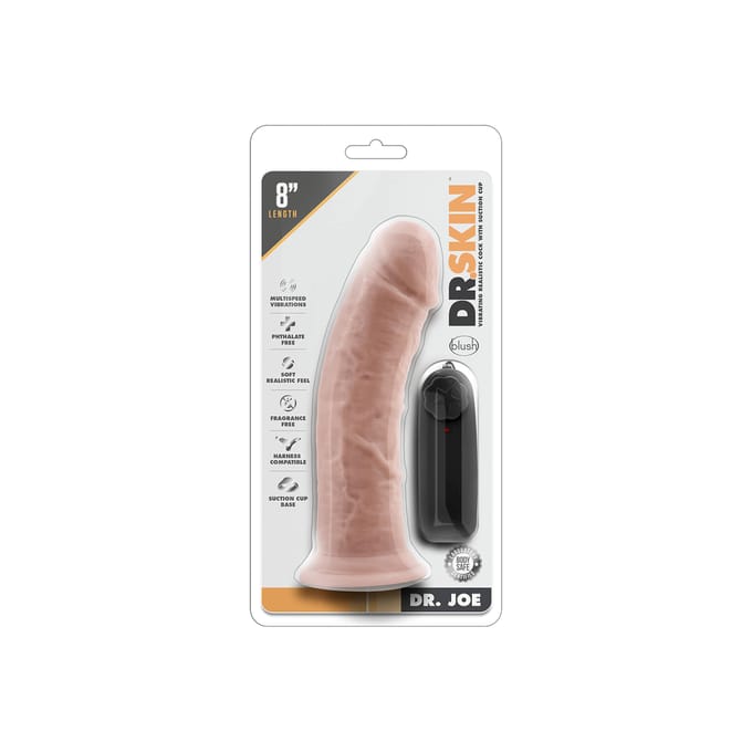 Dr. Skin - Dr. Joe Vibrator Met Zuignap 20 cm - Vanilla