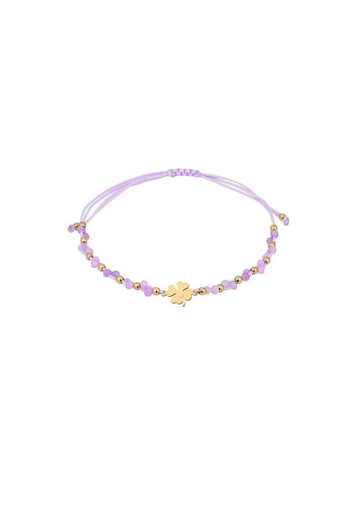 Goudlief.nl Lucky charm armband - Paars