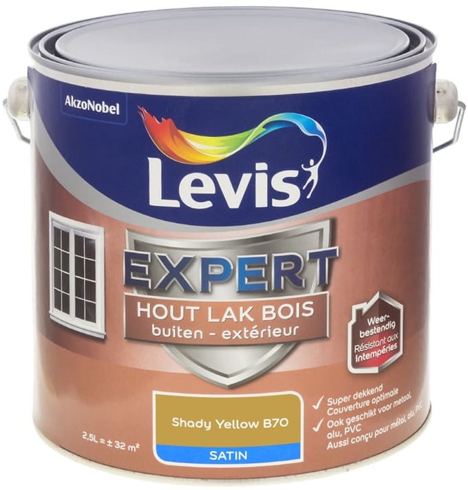 Levis - Expert Hout Lak Buiten Satin Mix - Shady Yellow B70 - Mengverf - 2,5 L