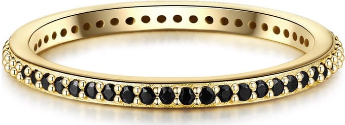 Gems München Dames Dames ring 925 sterling zilver Zirkonia 48 Geelgoud 32018112