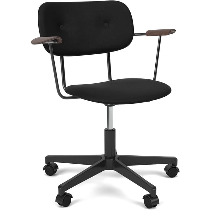 Audo Co Task Chair met armleuningen, volledig gestoffeerd - sierra 1001 black