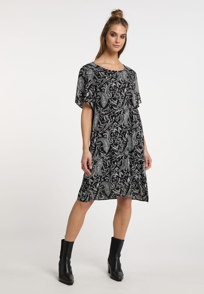 usha Jurk met korte mouwen Dames zwart wit