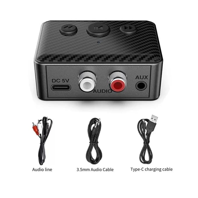 5-in-1 Bluetooth 5.4 Audio NFC Ontvanger 3,5mm Aux RCA USB Stereo Muziek Adapter Met Microfoon Auto Kit Luidspreker Versterker