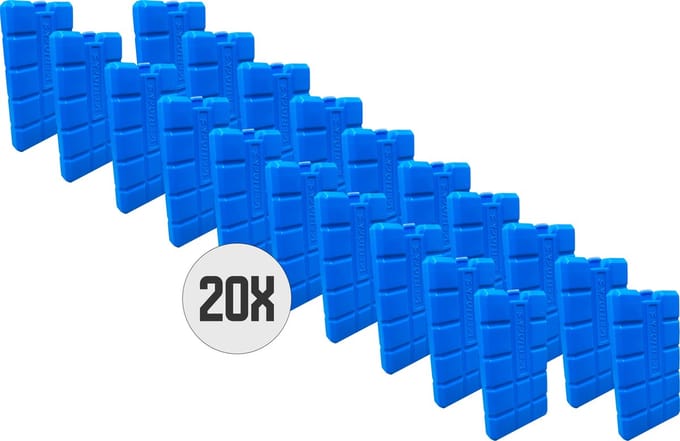 DULA Blauwe Koelelementen voor koelbox - 20 stuks - 200 gram - 8 x 15 x 2 cm