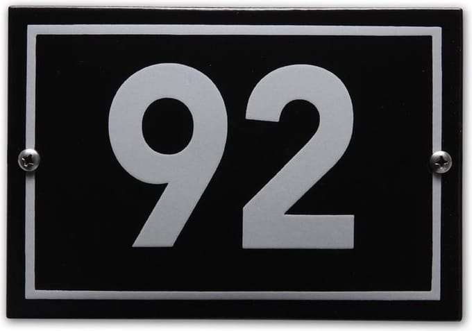 Huisnummer model Phil nr. 92