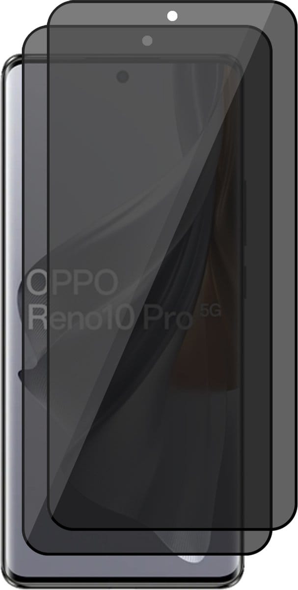 Privacy Screenprotector geschikt voor Oppo Reno 10 / 10 Pro - 2x Volledig Dekkend Glas Screen Protector