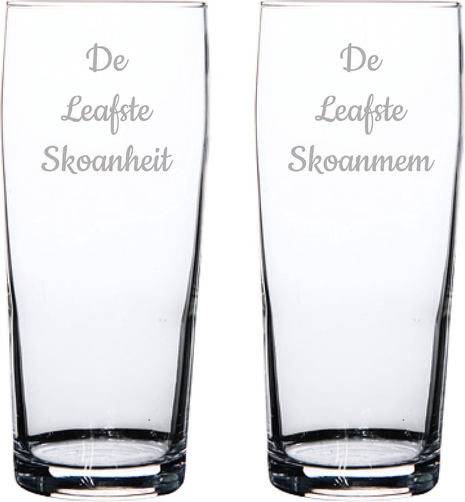 Gegraveerde bierfluitje 19cl De Leafste Skoanheit-De Leafste Skoanmem